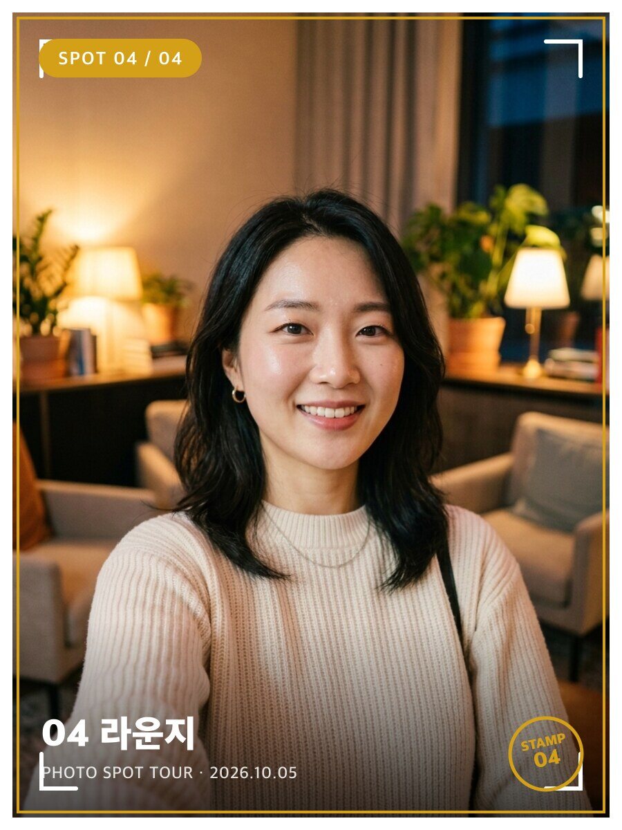 같은 참여자 · 04 라운지 스팟 · 스팟 프레임이 씌워진 사진